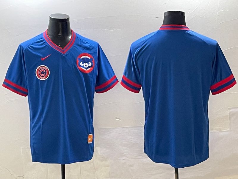 Men Chicago Cubs Blank Blue Throwback Game 2025 Nike MLB Jersey style 4->chicago cubs->MLB Jersey